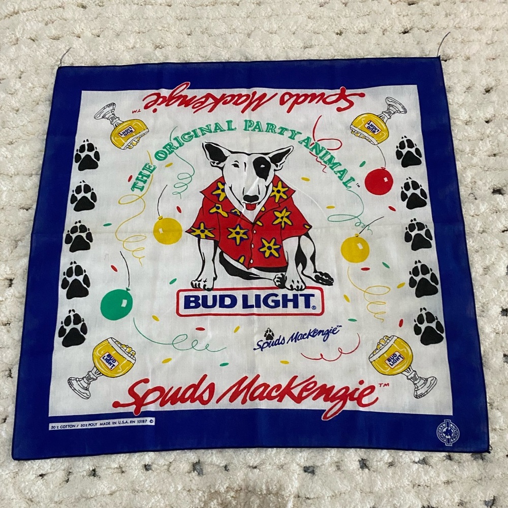 vintage Bud Light Spuds MacKenzie Bandana